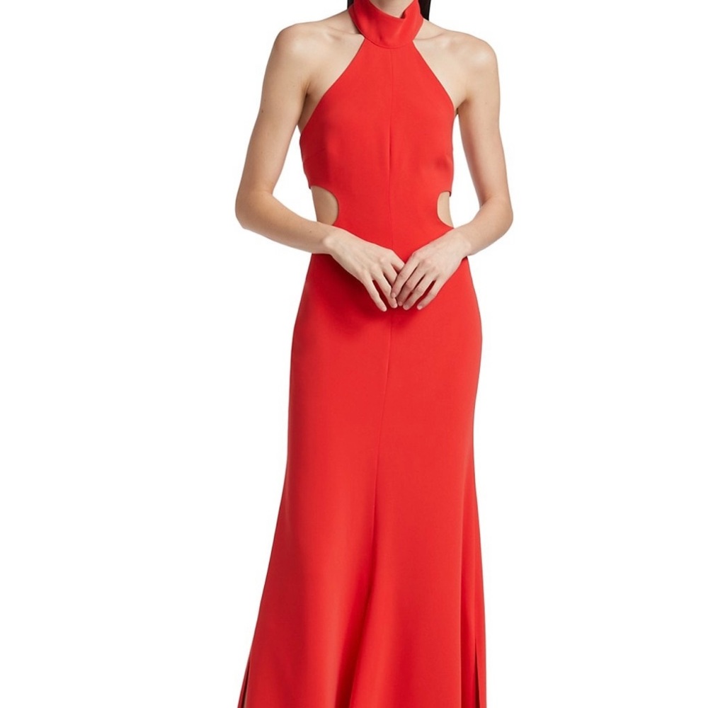 Brand new Cinq a Sept red halter gown